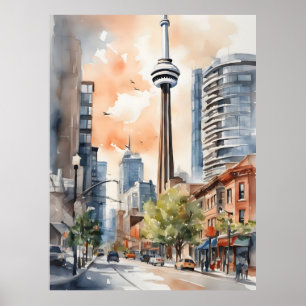 Toronto waterverf kunst poster