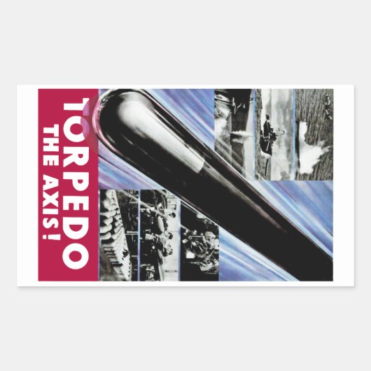 Torpedo de as rechthoekige sticker (Voorkant)