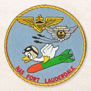 torpedo-eend ronde kartonnen onderzetter