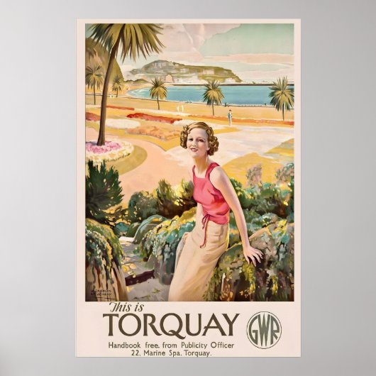 Torquay Devon Engeland Kust Engelse Riviera Poster (Voorkant)