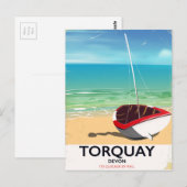 Torquay Devon poster voor het reizen langs de kus Briefkaart (Voorkant / Achterkant)