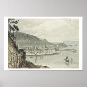 Torquay, Devon, uit deel VIII van 'A Voyage Arou' Poster
