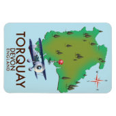 Torquay Devon Vintage kaartposter kunst. Magneet (Horizontaal)