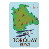 Torquay Devon Vintage kaartposter kunst. Magneet (Verticaal)