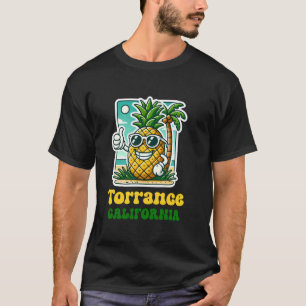 Torrance Californië CA Schattig Strand Ananas Duim T-shirt
