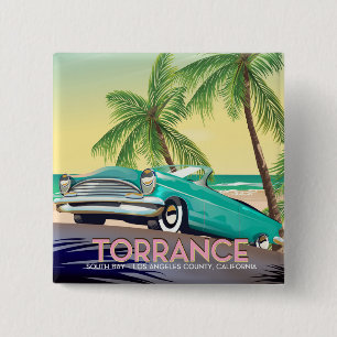 Torrance, Californië - Los Angeles Californië Vierkante Button 5,1 Cm