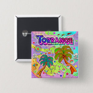 Torrance Vakantie Doel Knop Vierkante Button 5,1 Cm