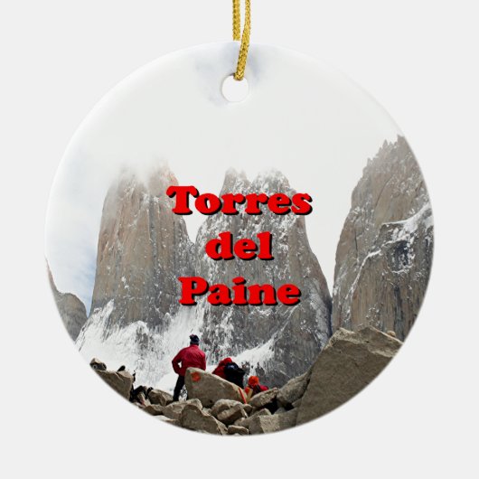 Torres del Paine: Chili Keramisch Ornament (Voorkant)