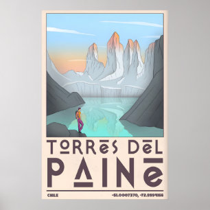 Torres Del Paine Kunstprint - Krachtige Grafische Poster