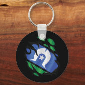 Torres Strait Eilanden Gekopieerde Vlag Sleutelhanger (Achterkant)