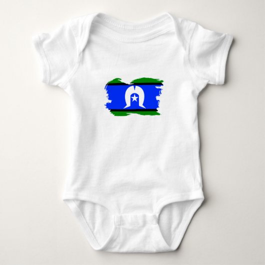Torres Strait Islander Flag Border Grunge Romper (Voorkant)