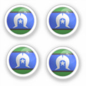 Torres Strait Islands Glossy Circle Flag Sticker (Voorkant)