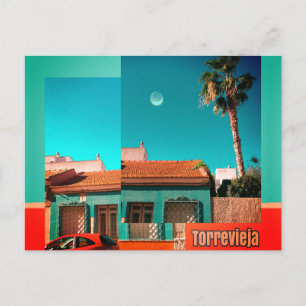 Torrevieja, Alicante in Oranje en Turqoise Briefkaart