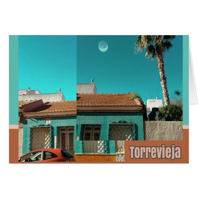 Torrevieja in het Oranje en Turqoise (Voorkant Horizontaal)
