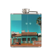 Torrevieja in het Oranje en Turqoise Heupfles (Achterkant)