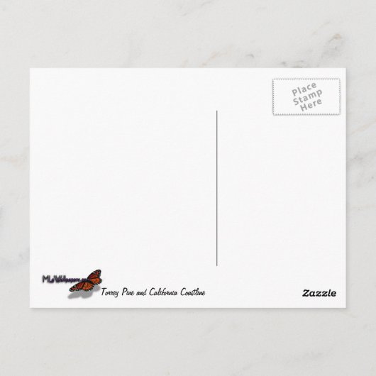 Torrey Pine en het kustlandschap van Californië Briefkaart (Achterkant)