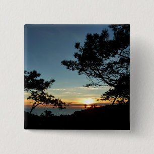 Torrey Pine Sunset III Californië Landschap Vierkante Button 5,1 Cm