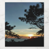 Torrey Pine Sunset III Californië Landschap Wijn Etiket (Enkel label)