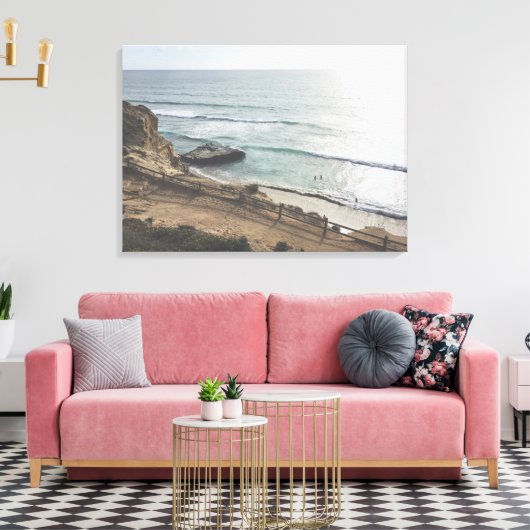 Torrey Pines Beach Large Canvas Print (Insitu (Woonkamer))