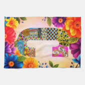 Torse de fleurs tropicales monogramme C Torchons d (Horizontal)