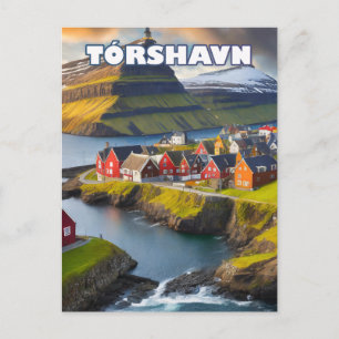 Tórshavn, waar de wilde natuur zich ontwikkelt briefkaart