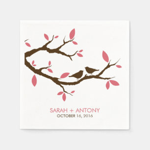 Tortelduifjes aan de boom servet