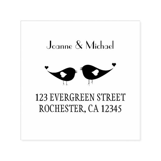 Tortelduifjes aangepaste bruiloft selfinking stemp  zelfinktende stempel (Design)