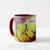 Tortelduifjes Aangepaste paar Namen Mok (Voorkant links)