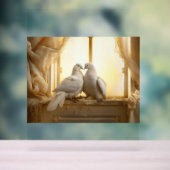 tortelduifjes acryl bord (Neutraal)