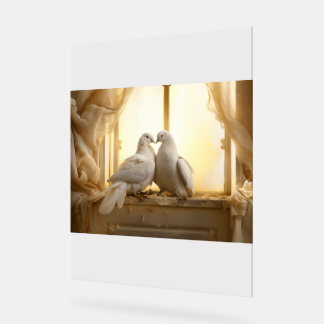 tortelduifjes acryl bord