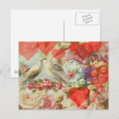 Tortelduifjes Antiek Hart Briefkaart (Voorkant / Achterkant)