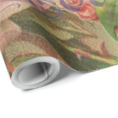 Tortelduifjes  Antiek Hart Cadeaupapier (Rol Hoek)