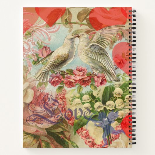 Tortelduifjes  Antiek Hart Notitieboek (Achterkant)