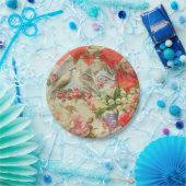 Tortelduifjes Antiek Hart Papieren Bordje (Feest)