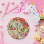 Tortelduifjes Antiek Hart Papieren Bordje (Feest)