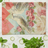 Tortelduifjes Antiek Hart Theedoek (Gevouwen)