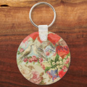 Tortelduifjes  antiek hartliefde sleutelhanger (Voorkant)