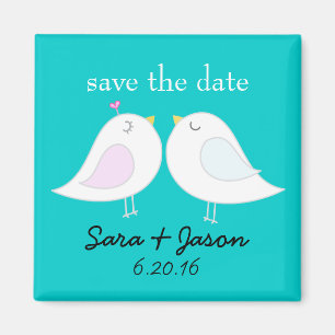 Tortelduifjes Aqua Save the Date Magnet Magneet