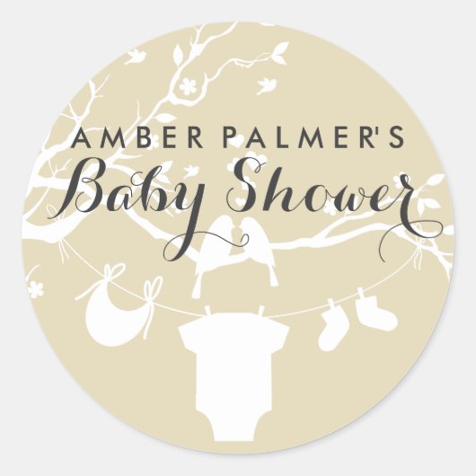Tortelduifjes Baby shower Sticker (Voorkant)