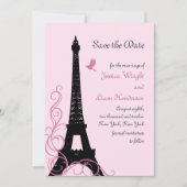 Tortelduifjes Bewaar de datum (roze) Save The Date (Voorkant)