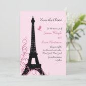 Tortelduifjes Bewaar de datum (roze) Save The Date (Staand voorkant)