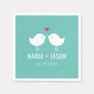 Tortelduifjes BEWERKBARE KLEUR Wedding Engagement  Servet