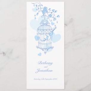 Tortelduifjes blauw lente bruiloft programma