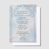 Tortelduifjes Bloemboog Roze bruiloft Vellum Uitnodigingen (Offset)