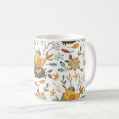 Tortelduifjes Bloemen Bohemien Patroon Koffiemok (Voorkant rechts)