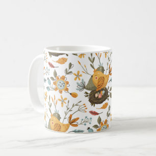 Tortelduifjes Bloemen Bohemien Patroon Koffiemok