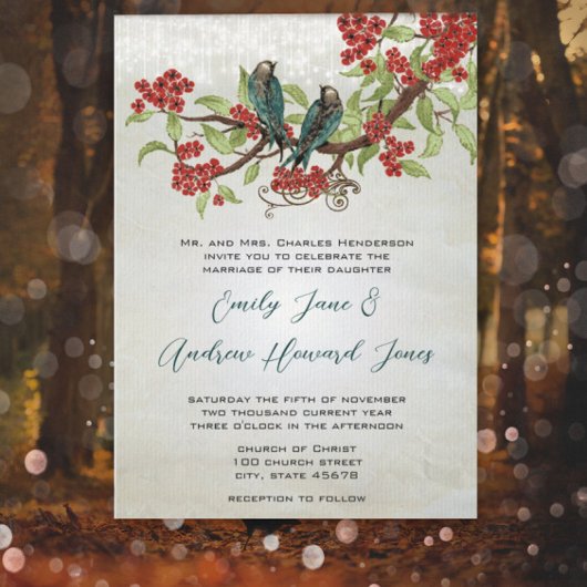 Tortelduifjes Boho Wedding Invitations Kaart