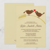 Tortelduifjes Bridal Shower Invitation Kaart (Voorkant / Achterkant)