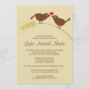 Tortelduifjes Bridal Shower Invitation Kaart