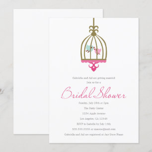 Tortelduifjes   Bridal Shower-uitnodiging Kaart